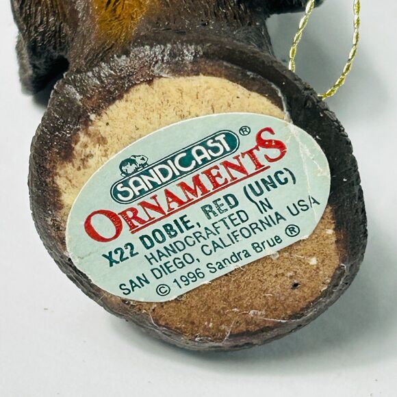 Sandicast Brown Red Doberman Head Ornament Uncropped Dobie Brue Vintage 1996 B - Picture 7 of 8